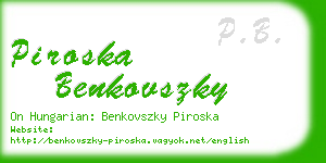 piroska benkovszky business card